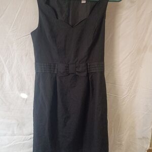 Chic Black Mini Dress with Bow Detail